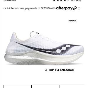 Saucony Endorphin Pro + running shoes. White and black.